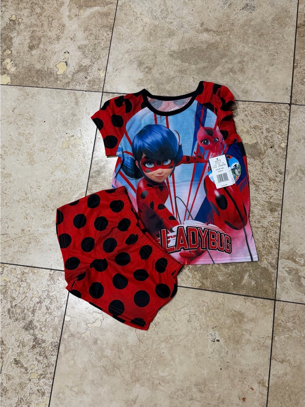 Kids Ladybug Red Polka Dot Pajama Set - Official Character